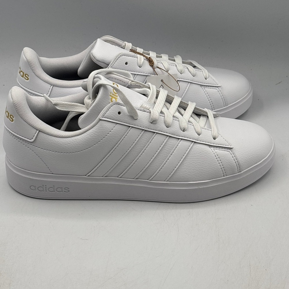 Adidas Grand Court 2.0 Sneakers Womens 9.5 White Gold Metallic GW9213